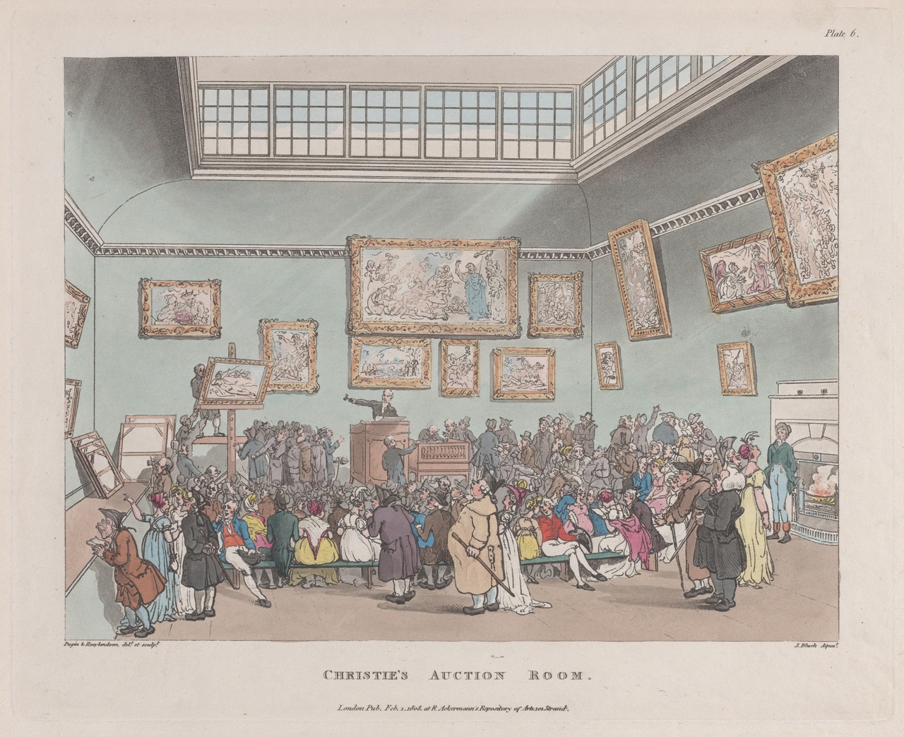 Thomas Rowlandson, „Christie's Auction Rooms“, 1808