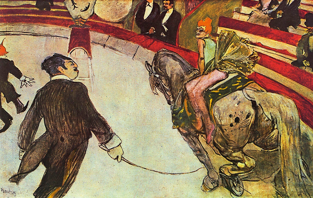 Henri de Toulouse-Lautrec, „Au Cirque Fernando, l’Écuyère“ / “Equestrienne (at the Cirque Fernando),” 1887–88