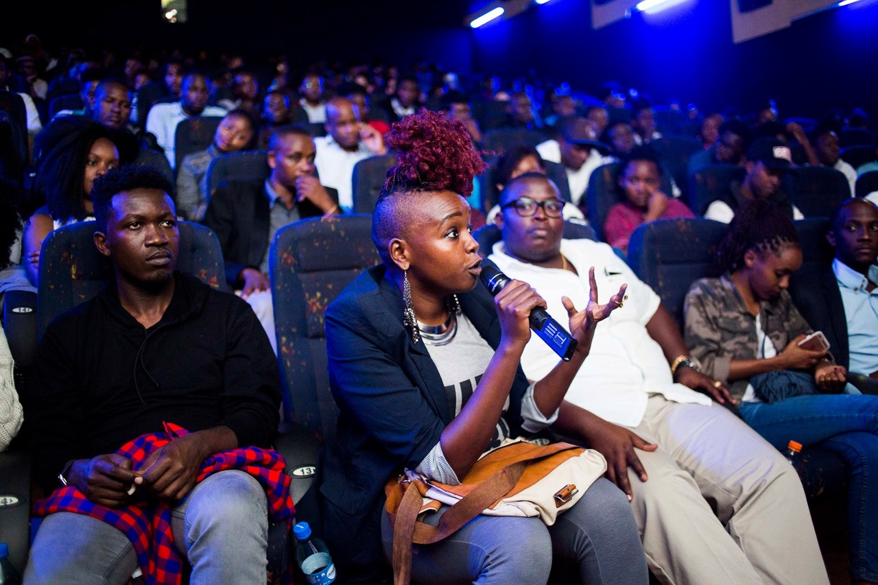 The Nest Collective bei einer Filmvorführung der „Kizobazoba“-Veranstaltungsreihe, Nairobi, 2019