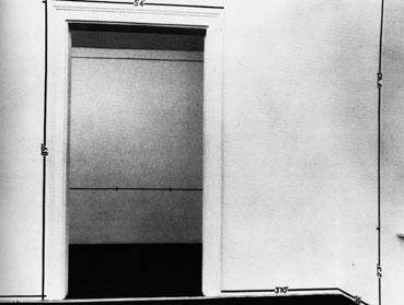 Mel Bochner, "Measurement: Room", 1969, Galerie Heiner Friedrich, München, Installationsansicht`
