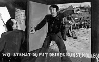 Jörg Immendorff, "Wo stehst Du mit Deiner Kunst, Kollege?", 1973