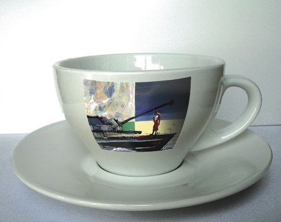 nach Martin Kippenberger, Tasse mit Aufdruck "Krieg Böse" (1983), 2007