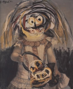 Karel Appel, "Kind mit Blumenkorb", 1952