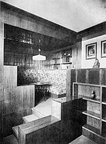 Erhöhte Sitzecke im "Zimmer der Dame", Adolf Loos, Müller Haus, Prag, 1930