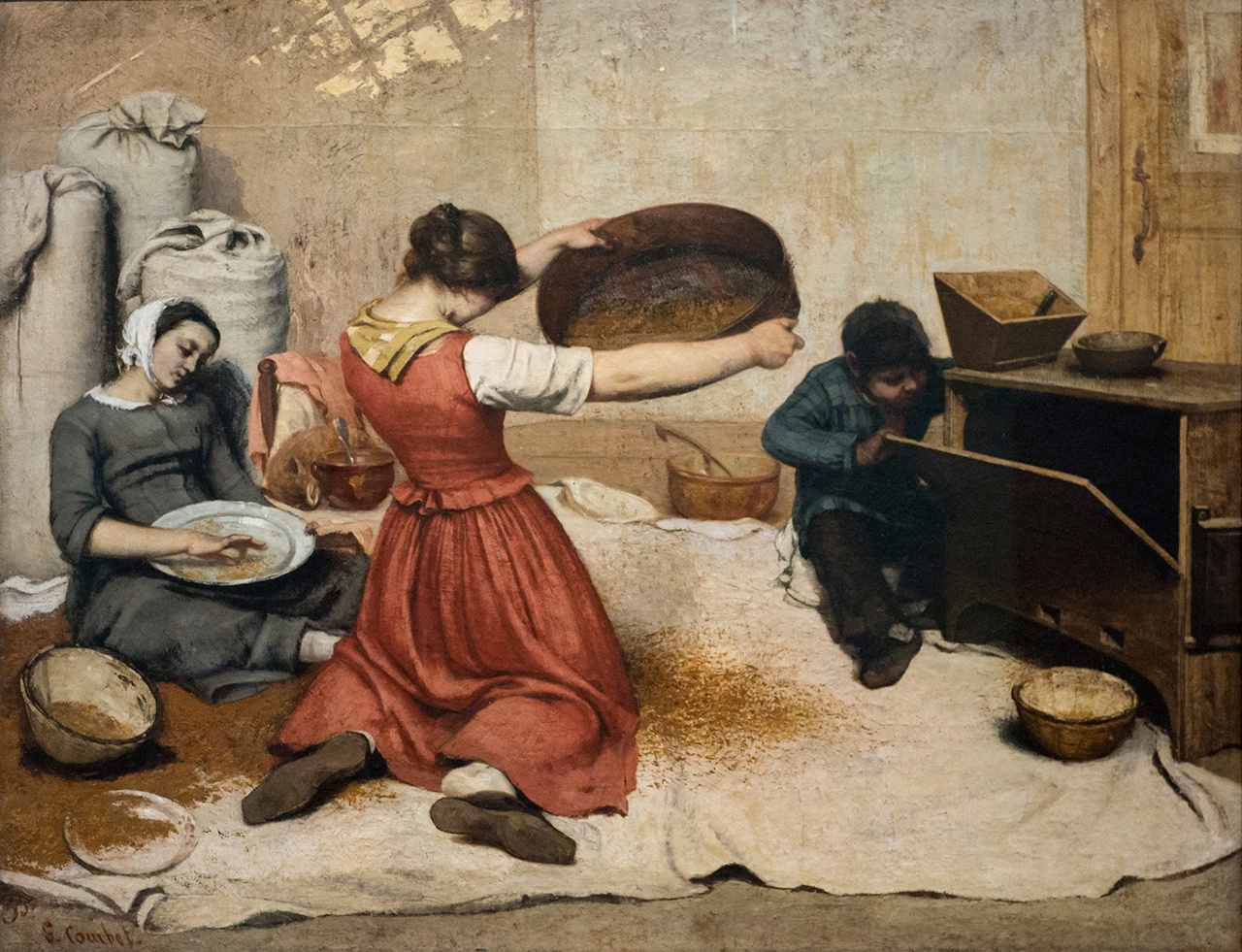 Gustave Courbet, „Les Cribleuses de blé / The Wheat Sifters“, 1854