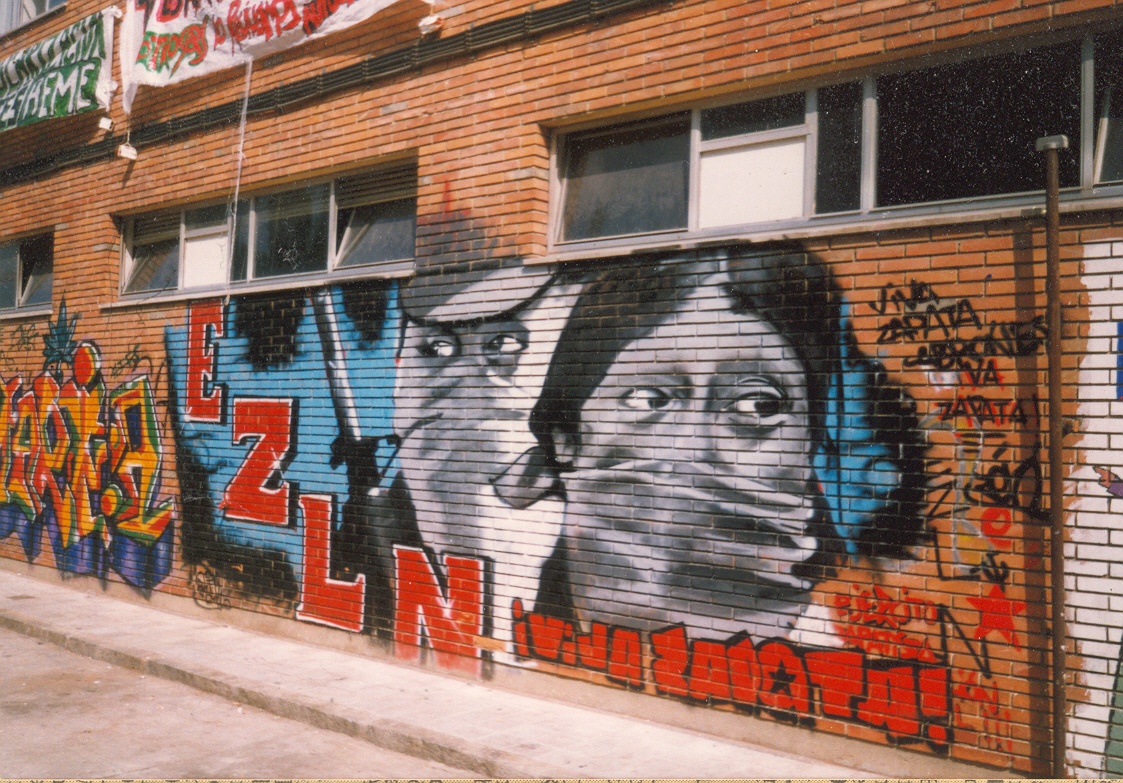 Wandbild beim Zweiten Intergalaktischen Treffen, Madrid 1997