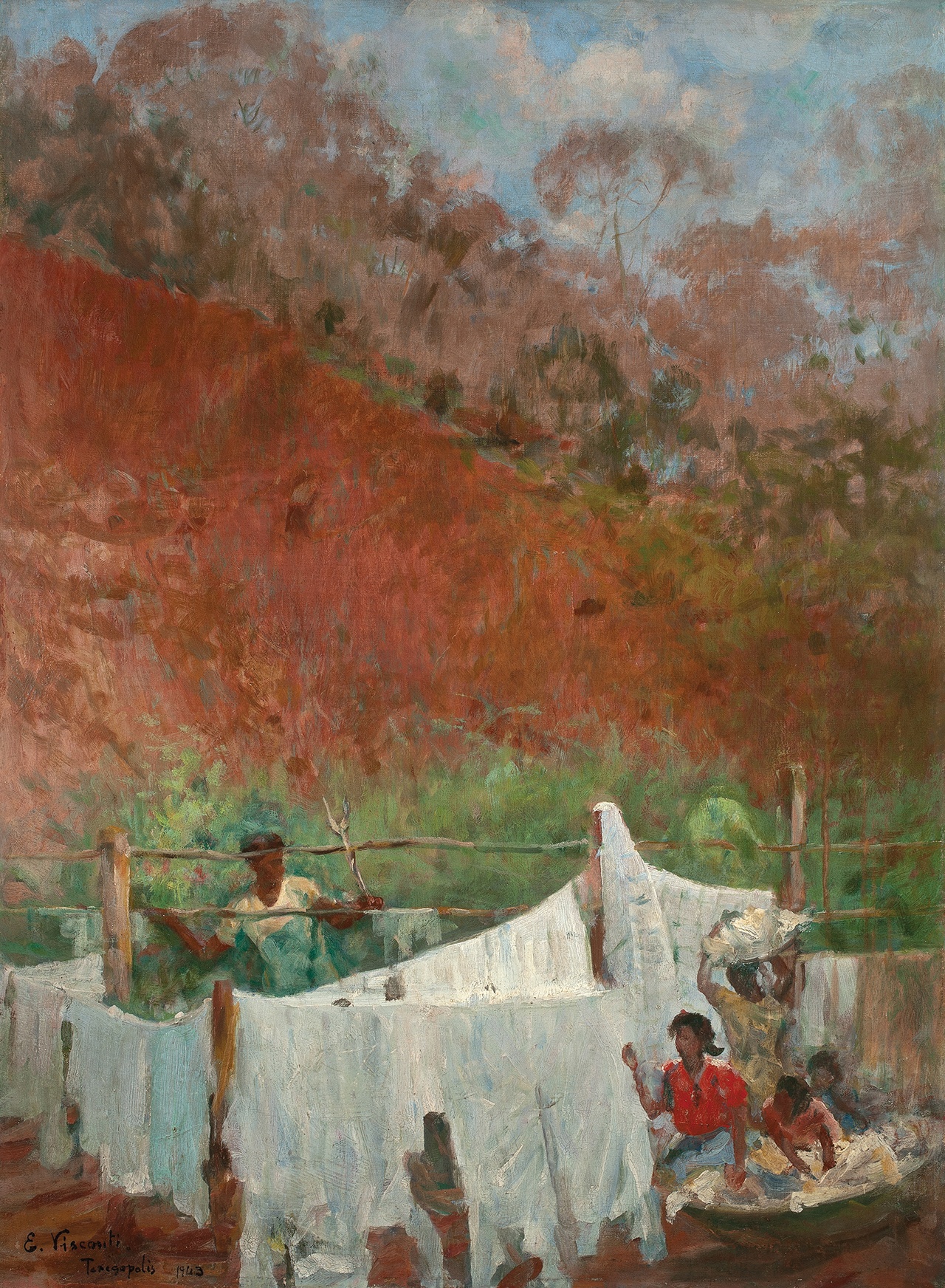 Eliseu Visconti, „Roupa estendida“ (Hanging clothes / Aufgehängte Kleidung), 1943