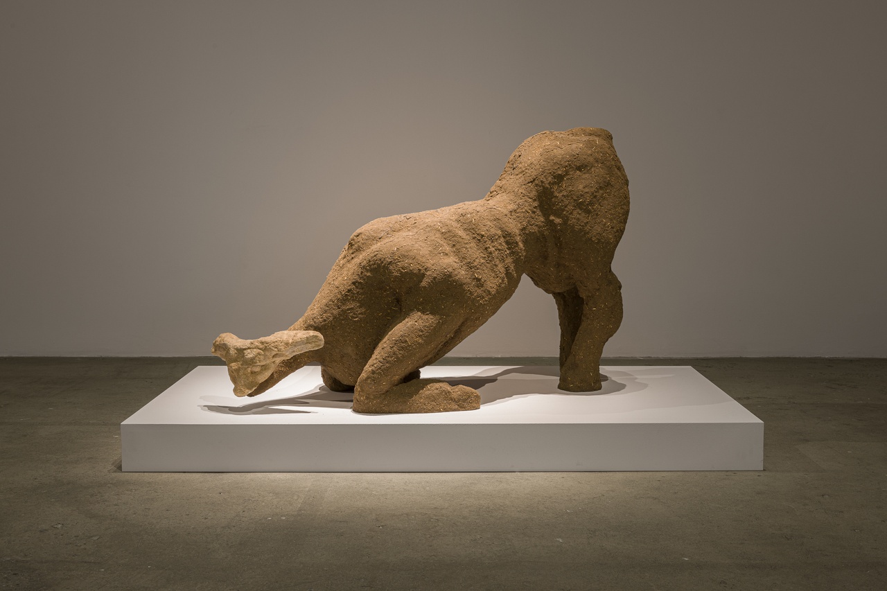 Ali Cherri, “Leaning Figure,” 2023