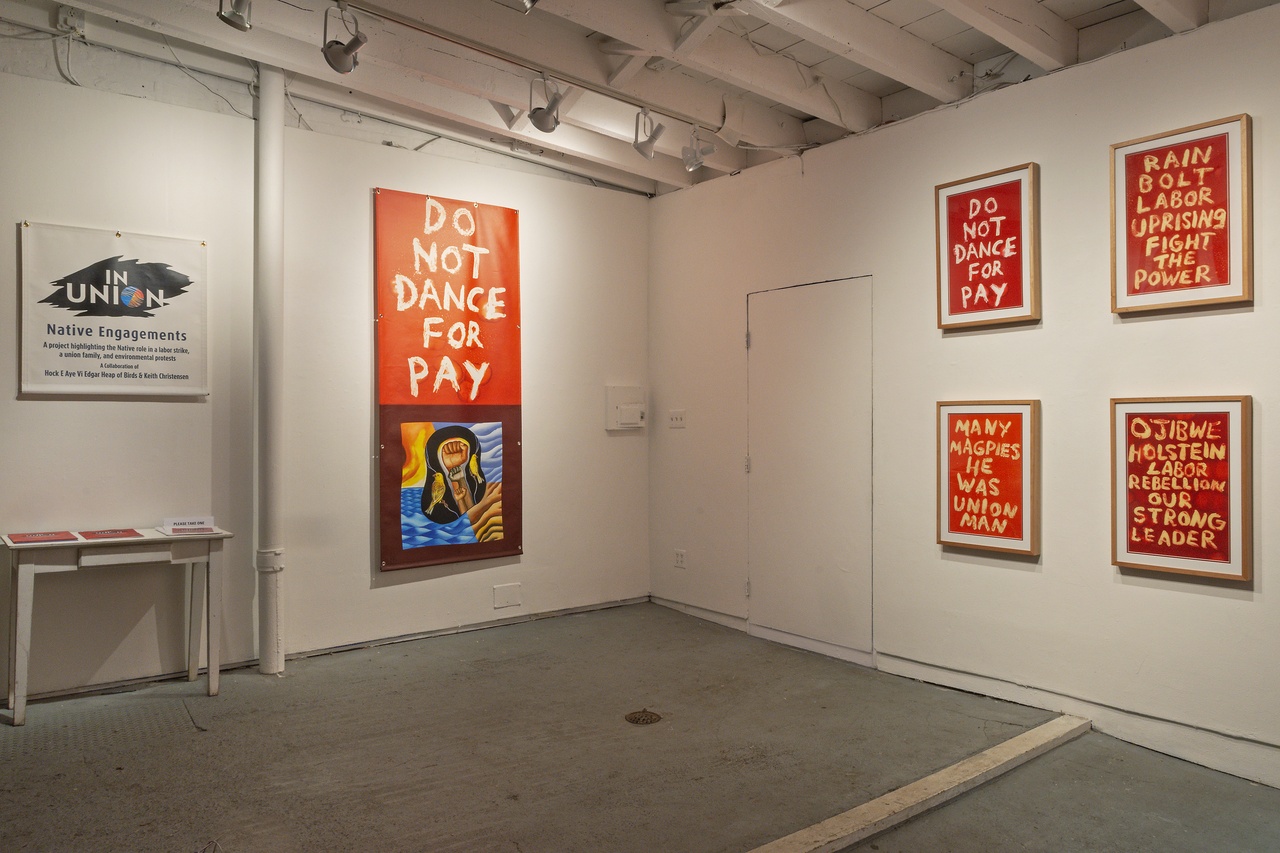 “Hock E Aye VI Edgar Heap of Birds and Keith Christensen: In Union,” Open Source Gallery, New York, 2023, installation view