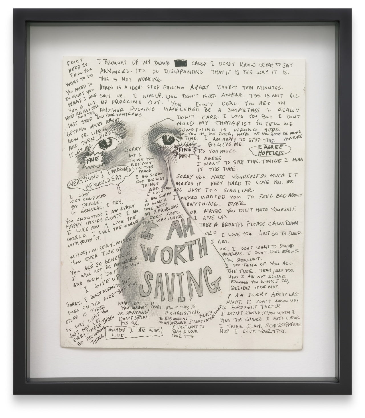 Kaari Upson, “Untitled (I Am Worth Saving),” 2011