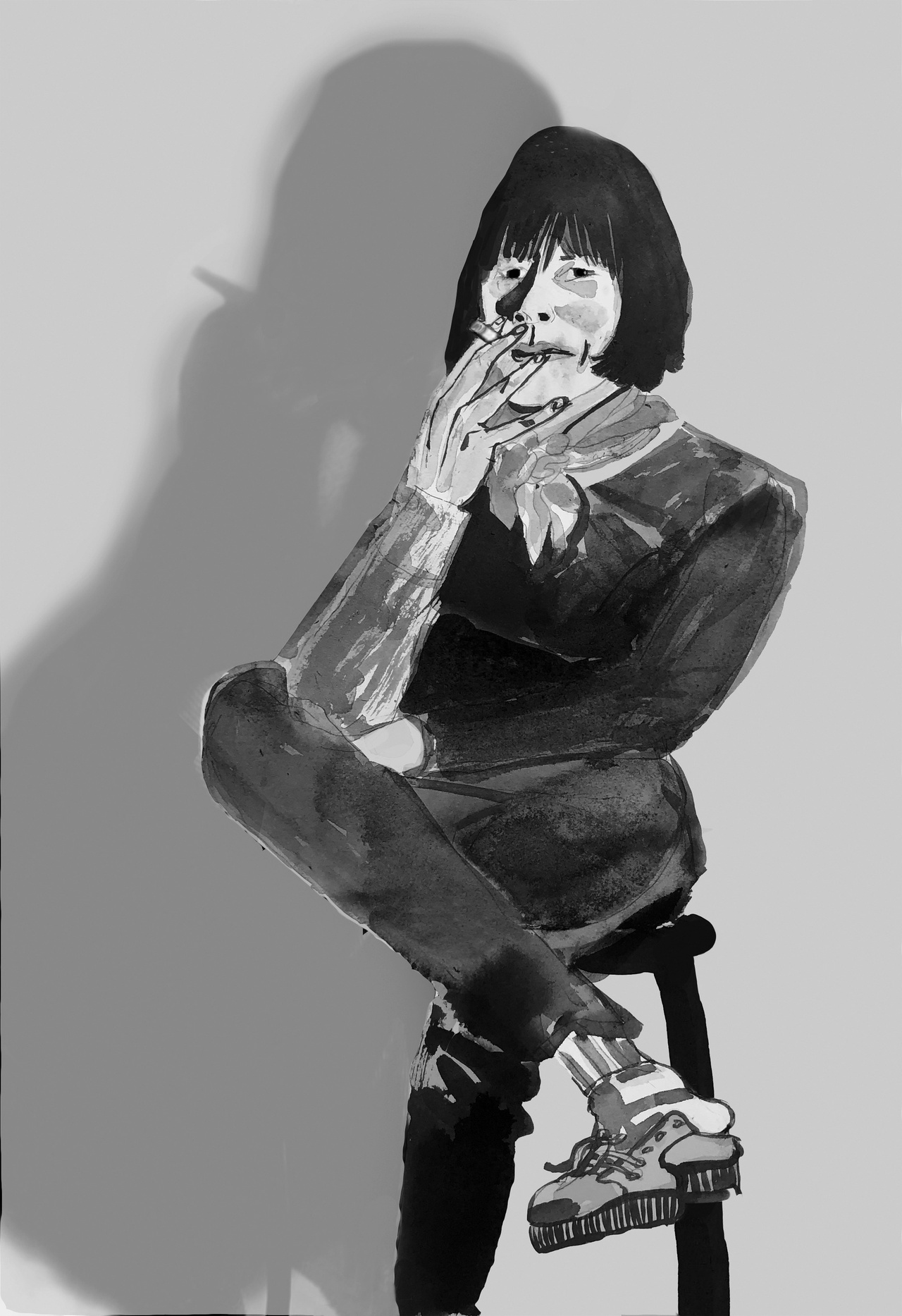 Amy Sillman, Zeichnung von Maria Lassnig, 2020