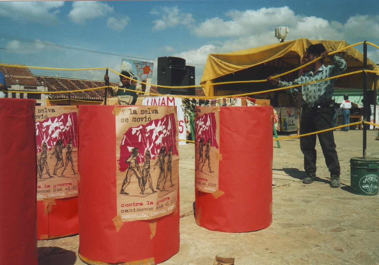 Vorbereitungen zum „Marsch der Würde“, San Cristóbal de las Casas, Mexiko 2001