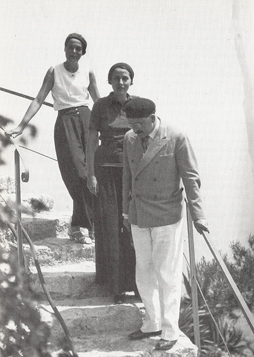 Walter Benjamin mit Gert Wissing und Maria Speyer in Saint-Paul-de-Vence, Frankreich, Mai 1931.