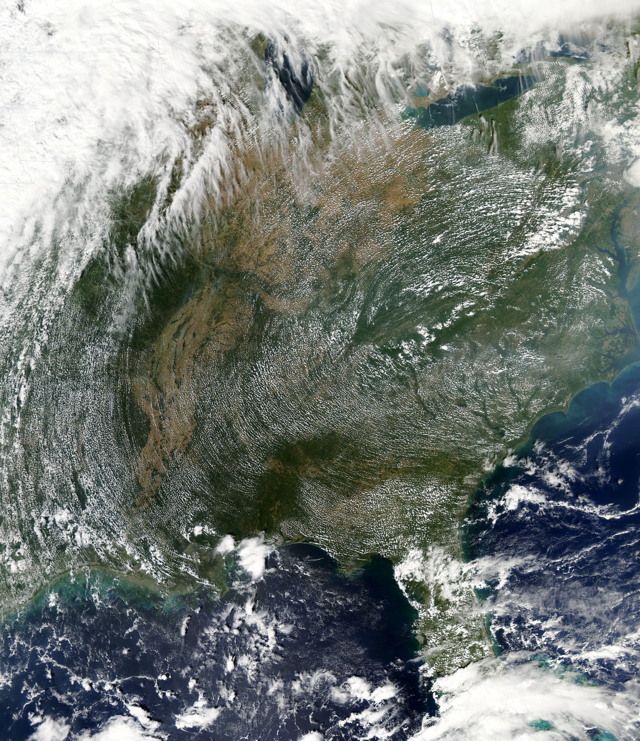 High pressure clouds / Hochdruckwolken, September 2010, satellite image / Satellitenbild