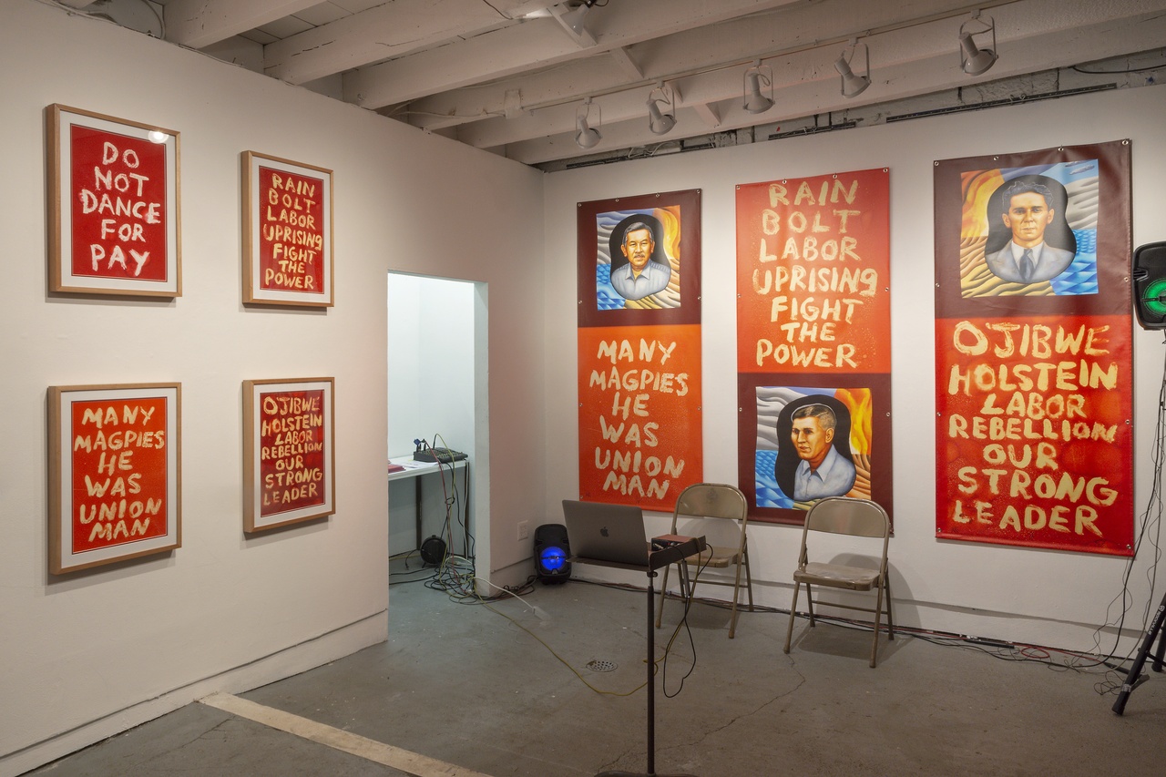 “Hock E Aye VI Edgar Heap of Birds and Keith Christensen: In Union,” Open Source Gallery, New York, 2023, installation view