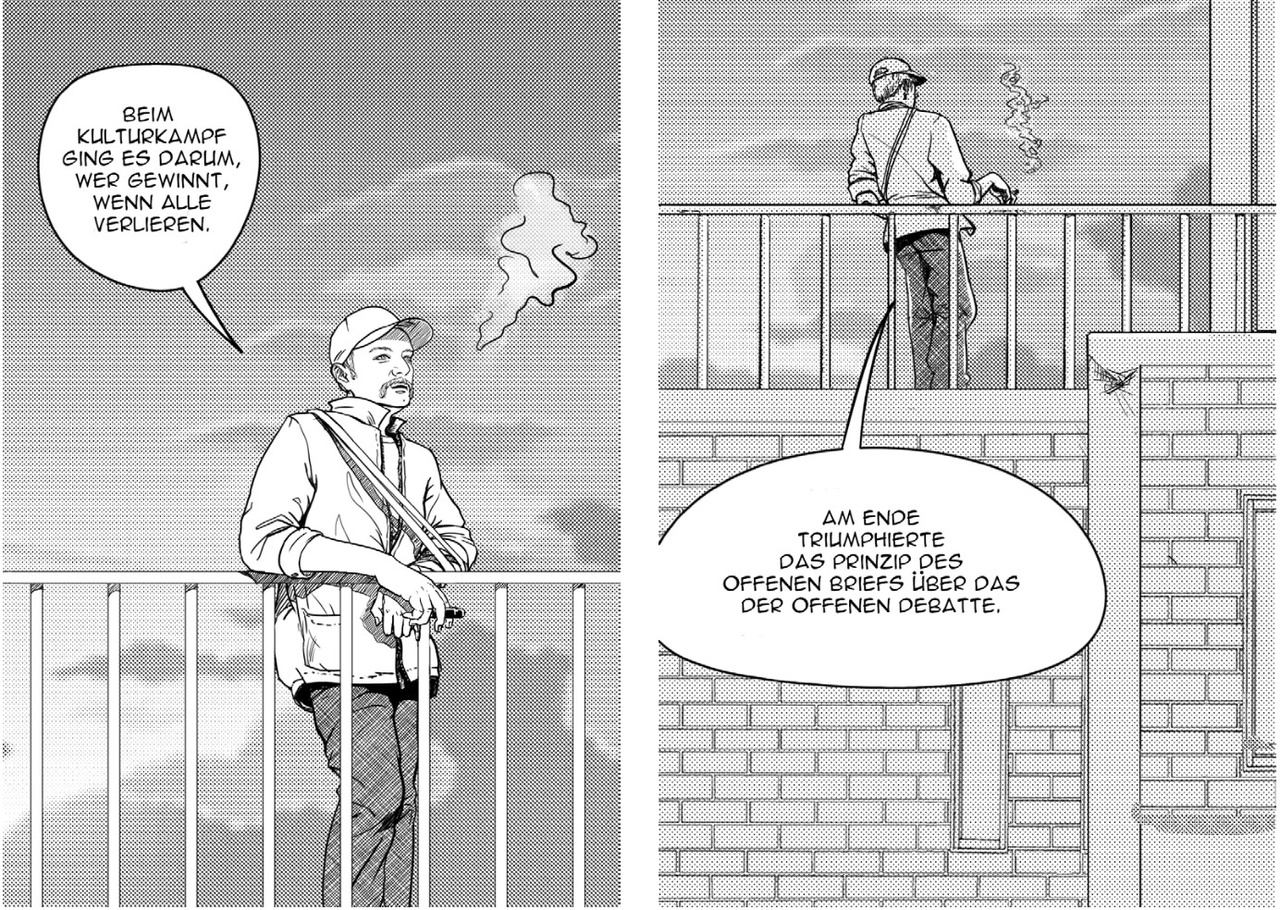 Soyon Jung, Steffen Zillig in a comic for “Intercity – Zeitschrift für Föderalismus und Polyamorie”
