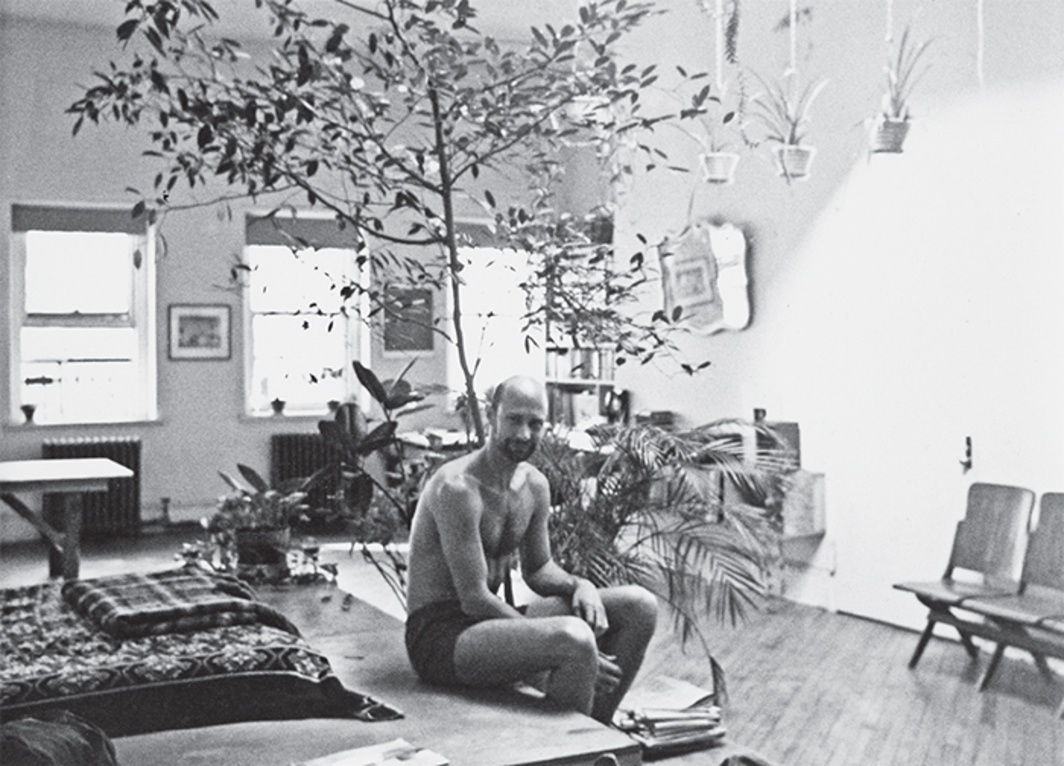 Douglas Crimp in his Chambers Street loft, New York, ca. 1975