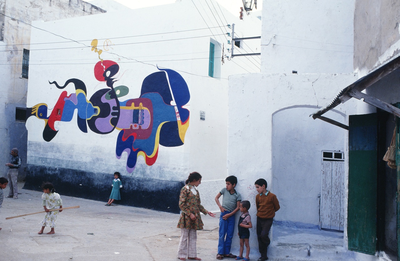 Asilah Cultural Festival, mural by Miloud Labied, 1978