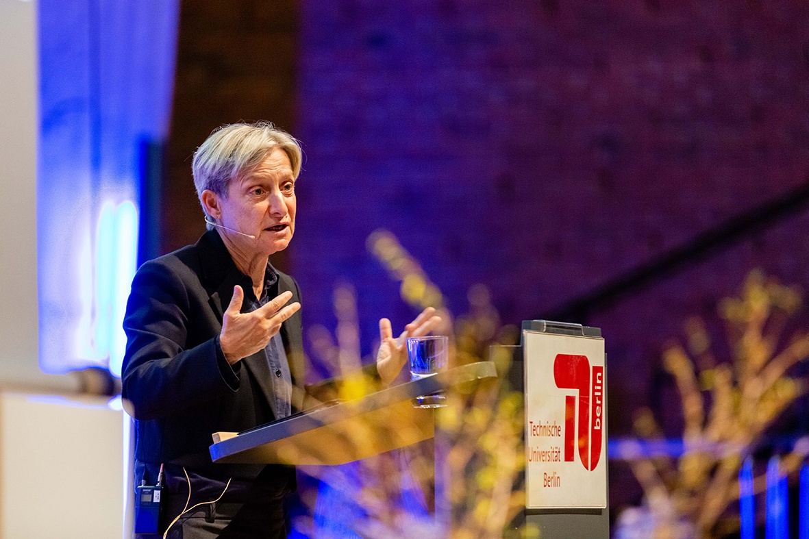 Judith Butler auf der Jubiläumstagung „10 Jahre Fachgesellschaft Geschlechterstudien“ an der TU Berlin, 31.1.2020.