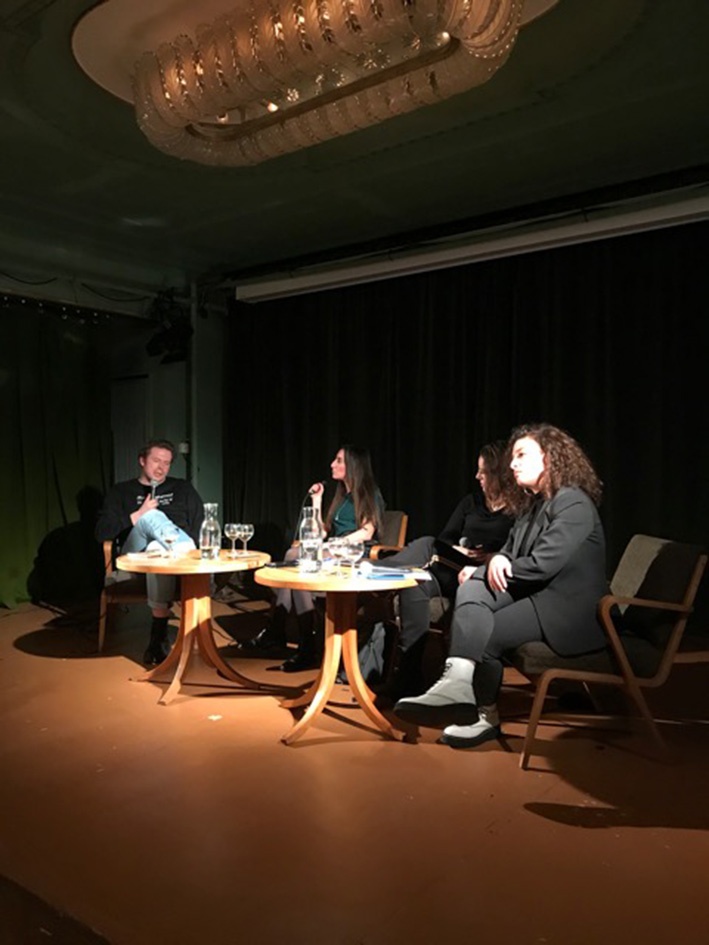 Leon Kahane, Mirna Funk, Gabriela Hermer und Laura Cazés, Volksbühne Berlin, Januar 2020