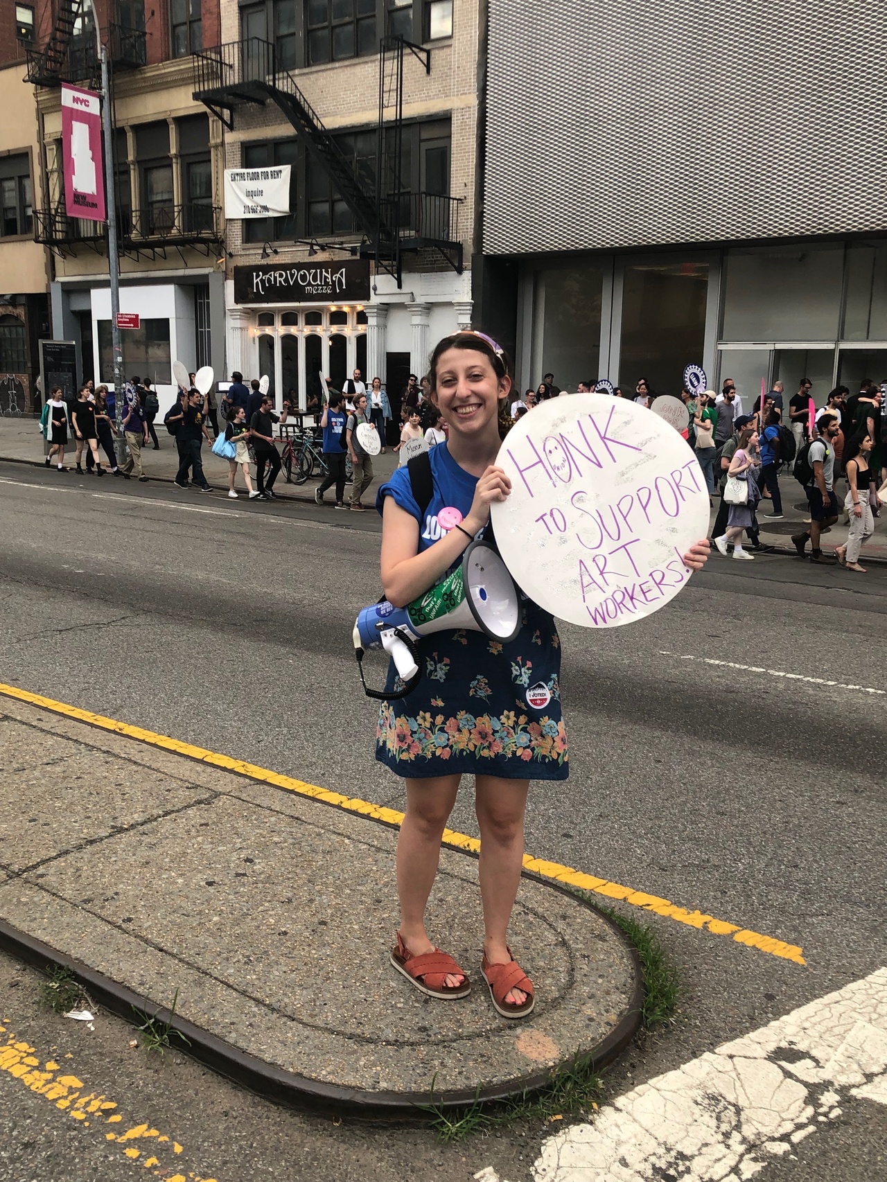 New Museum Union workers and supporters rally outside the New Museum, June 25, 2019