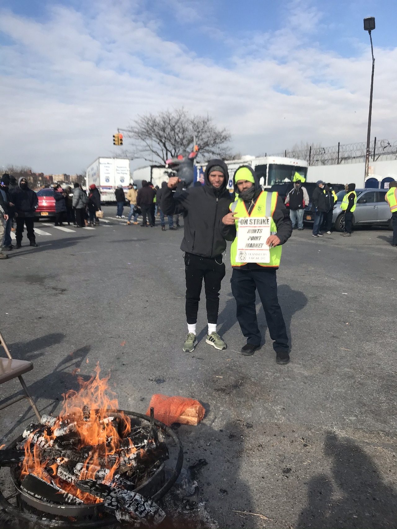 Striking workers at Hunts Point Market, Bronx, NY, January 21, 2021