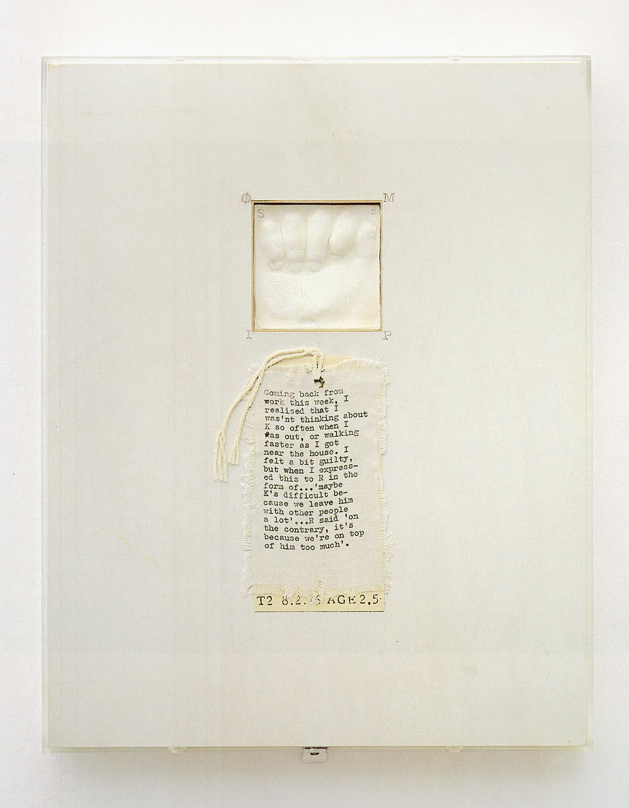 Mary Kelly, „Post-Partum Document: Documentation IV, Transitional Objects, Diary, and Diagram“ (detail), 1976
