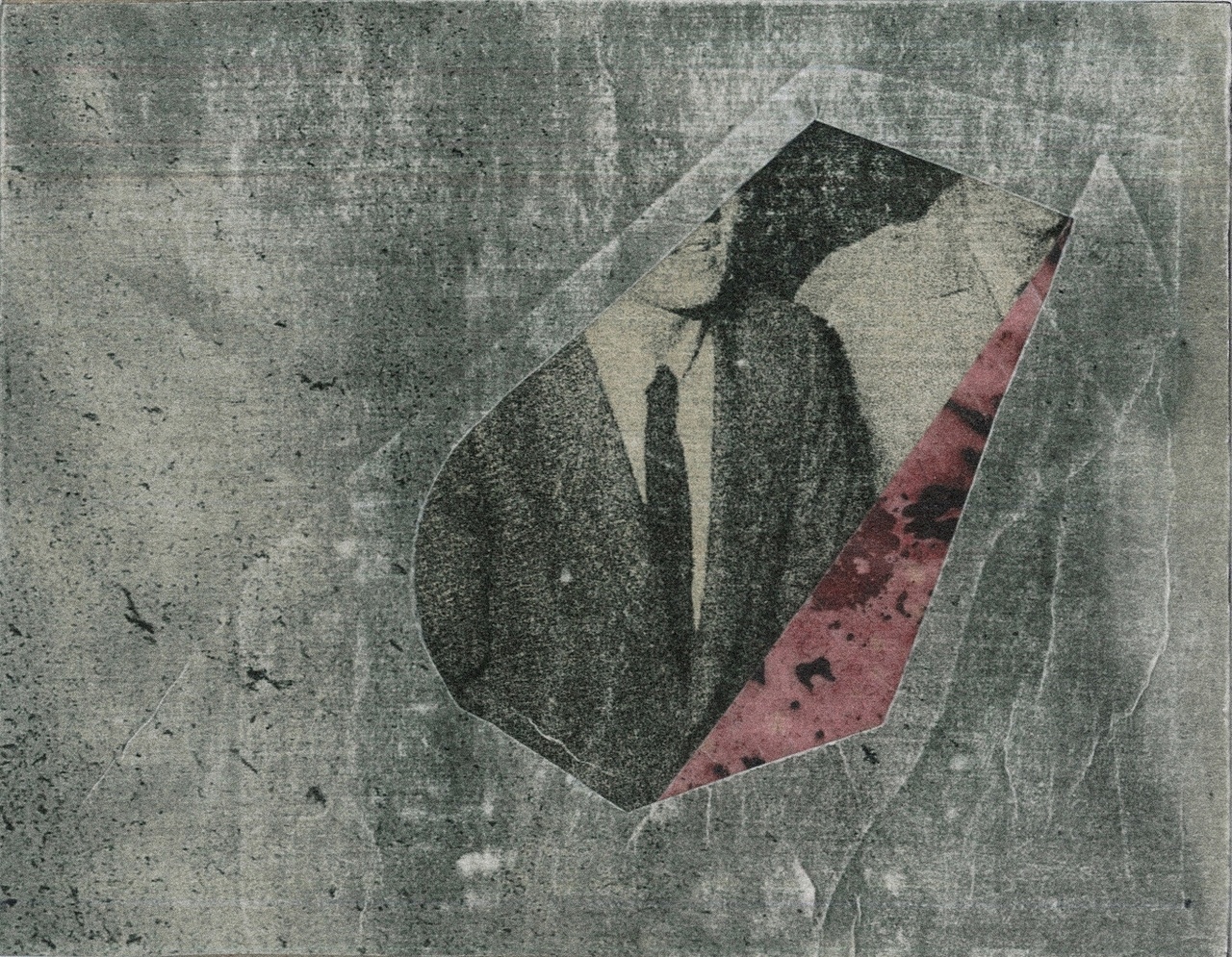 Furkan Öztekin, “Tab Series,” Paper Collage on Cardboard, 2018