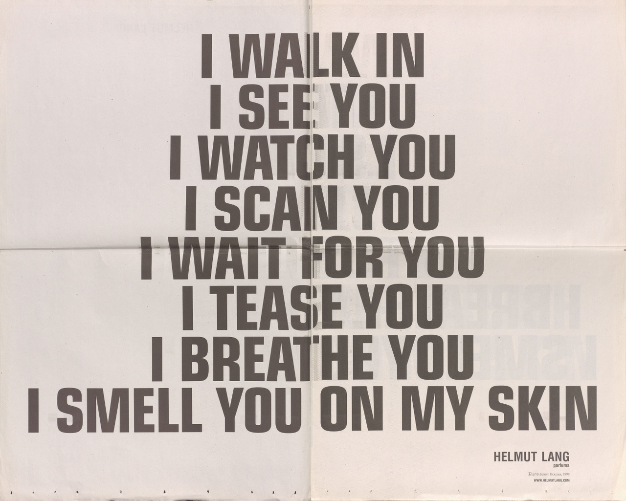 Helmut Lang x Jenny Holzer für „The New York Times“, 2001