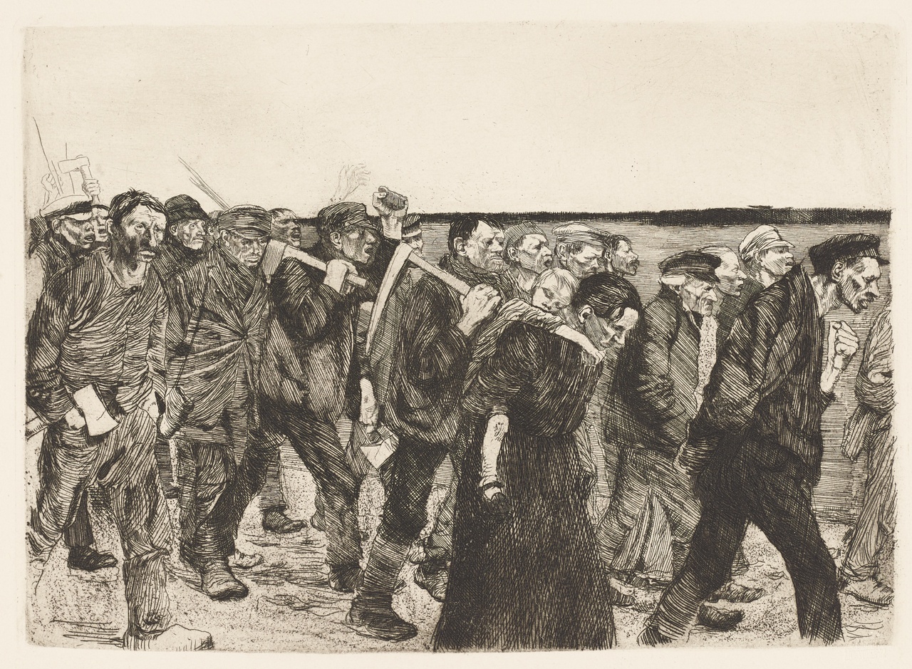 Käthe Kollwitz, „Der Weberzug“, 1897