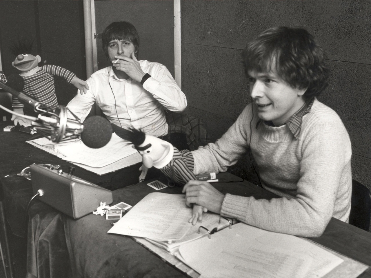 Wim T. Schippers (left) and Paul Haenen provide the voices of Ernie and Bert on Sesame Street