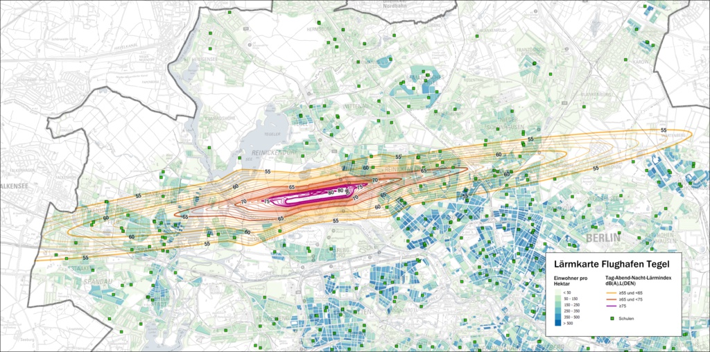 Lärmkarte Flughafen Berlin-Tegel / noise map of Airport Berlin-Tegel